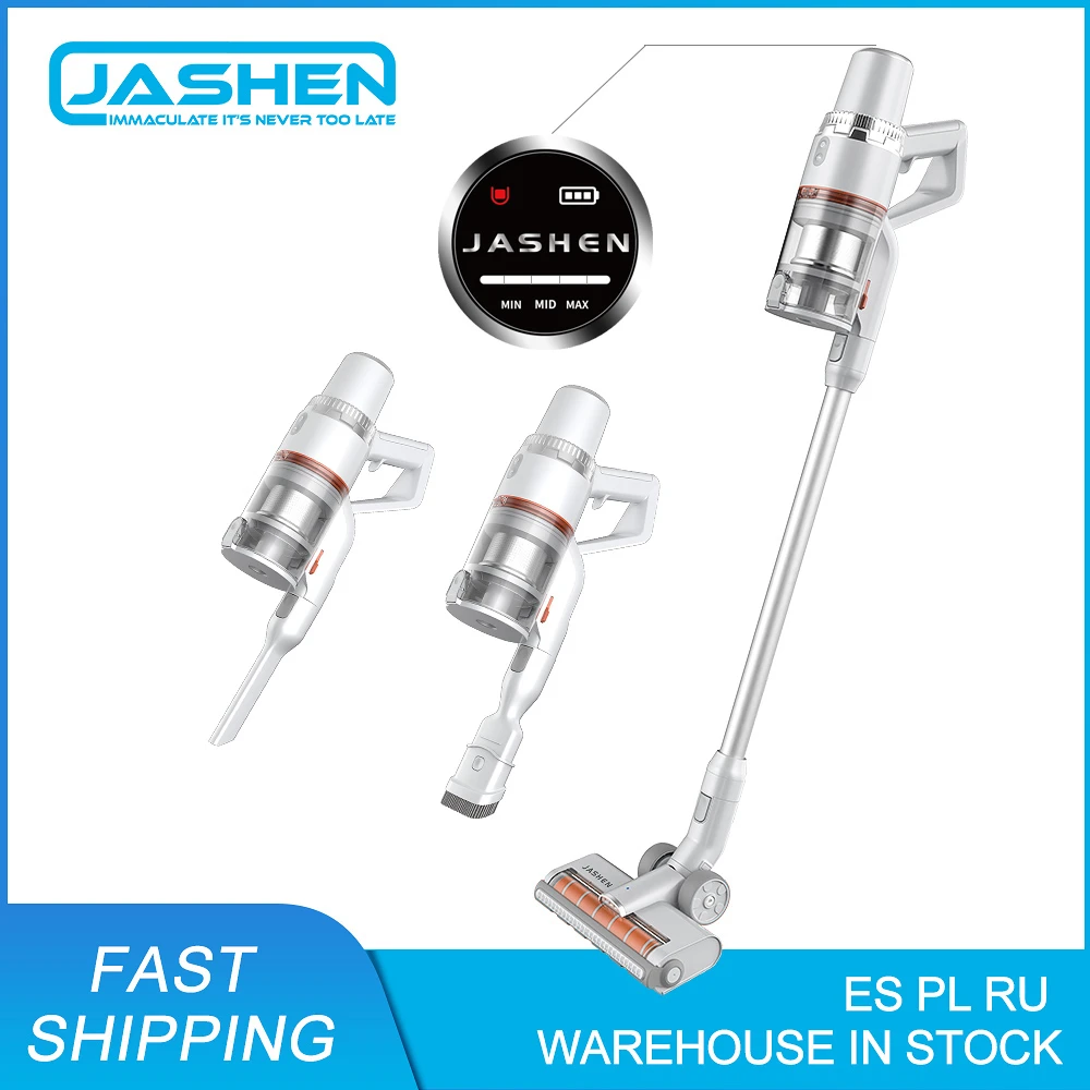 Jashen S16E Cordless Vacuum Cleaner 350W Strong Suction Power LED display Low noise large battery