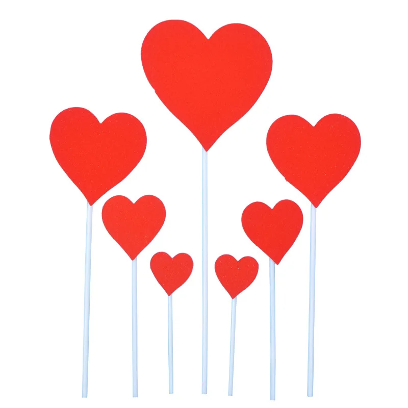 7 шт любовь свадьба кекс Топпер золото Красное Сердце Звезда бумажный на торт