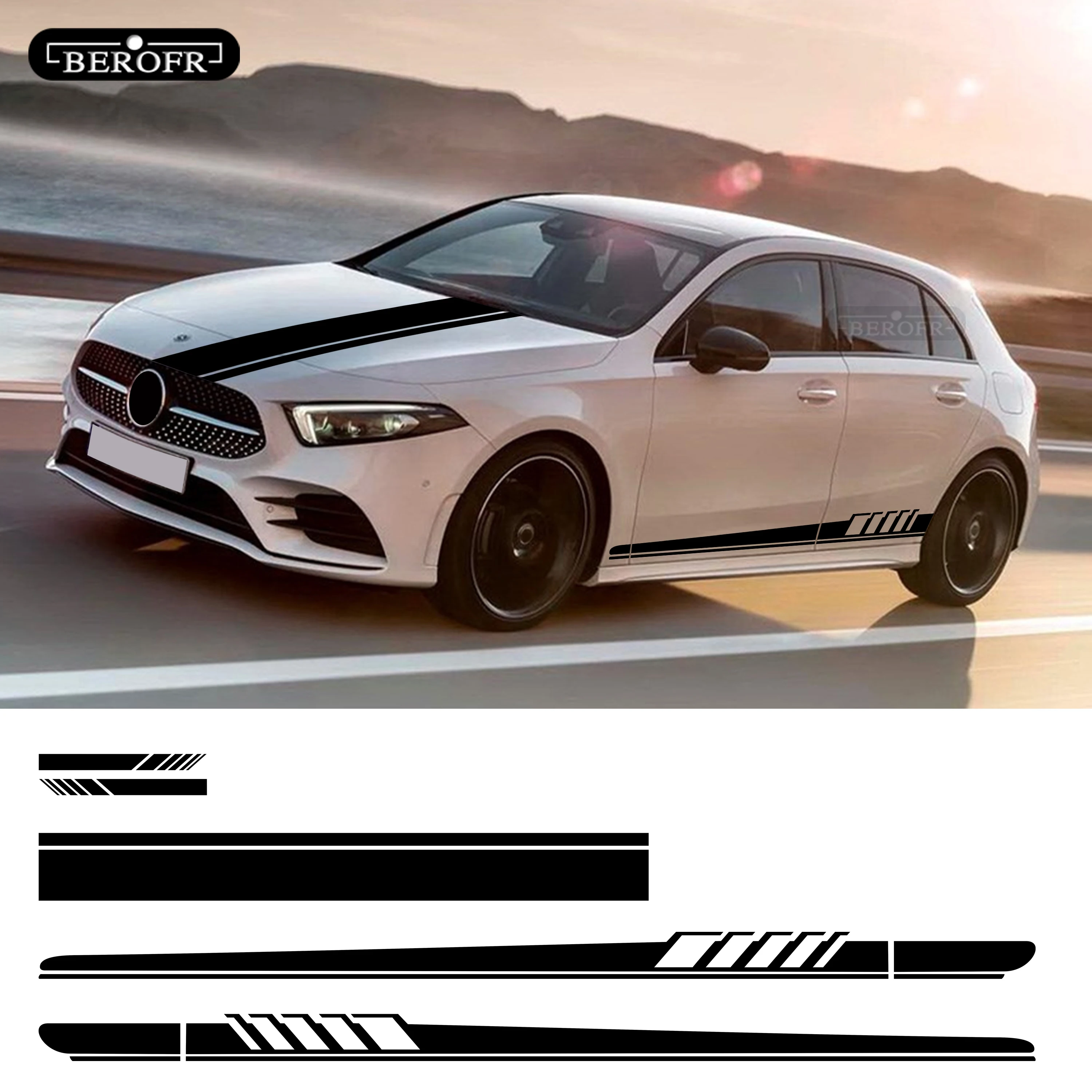 

Наклейки для юбки Mercedes Benz A Class W177 V177 A35 A45 A45S W176 AMG Edition, 5 шт.
