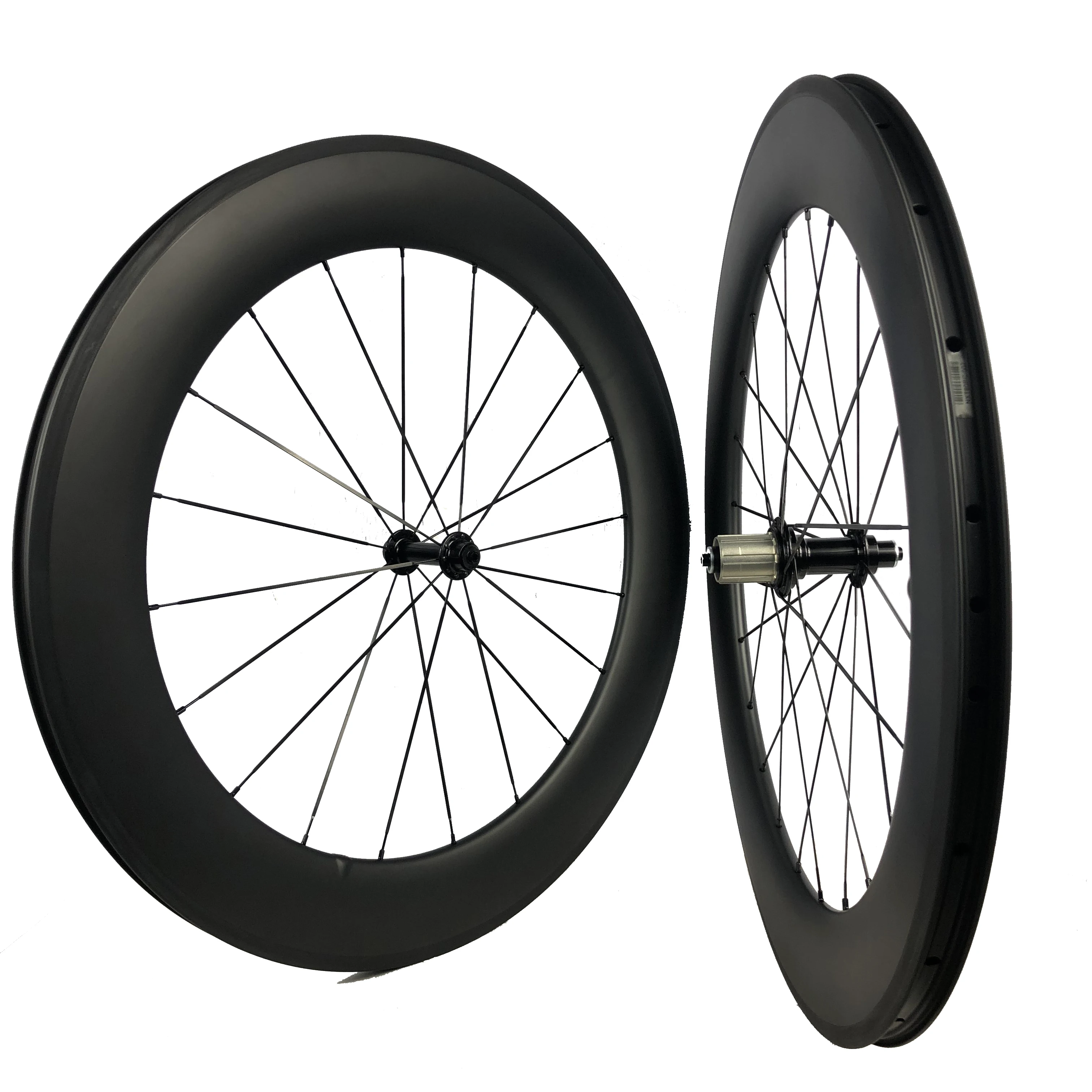 

Carbon Wheelset Clincher 80mm 700C Road Wheels 25mm Width Novatec/Powerway R13/R36 Hubs Made In Taiwan Factory Aero/Pillar Spoke