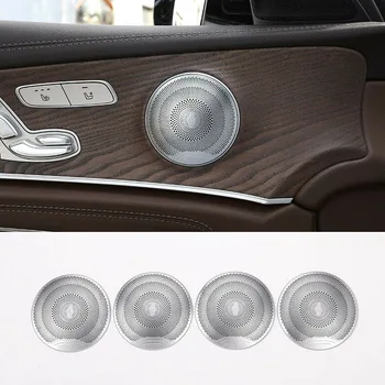 

For Benz C E Class W205 W213 GLC200 2015-2018 Car Speaker Cover Trim 4pcs Door Decal Decoration Practical