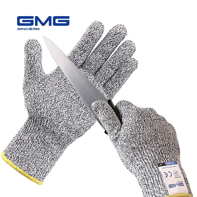 Anti Cut Gloves Food Grade GMG Grey HPPE EN388 ANSI Level 5 Protection Safety Work Resistant | Безопасность и защита