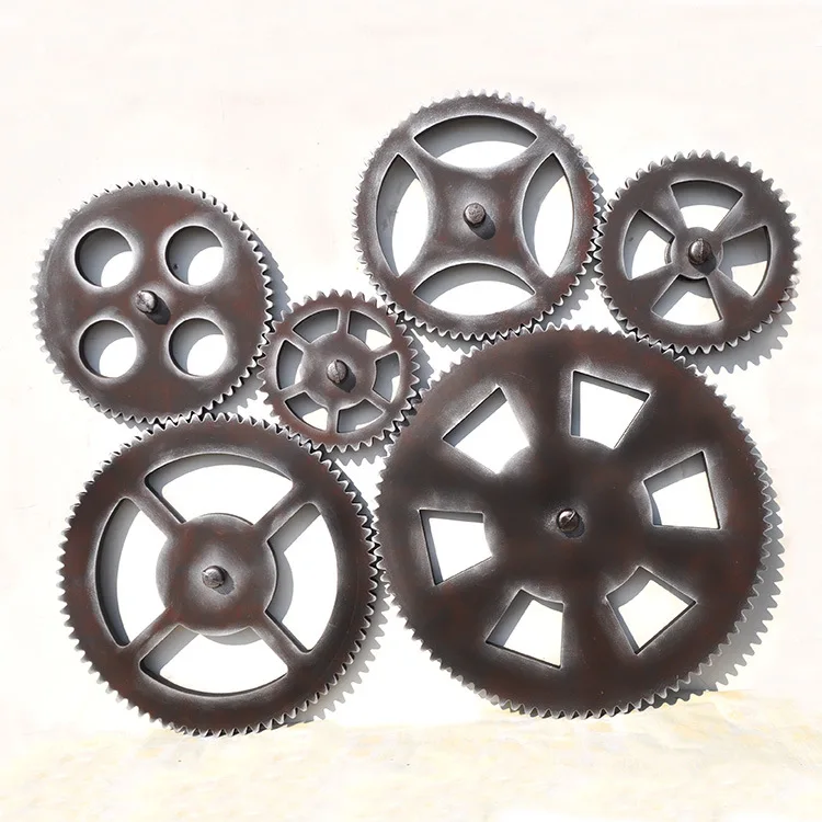 

Vintage Industrial-Style Assembly Random Combination Gear Wall Decorations Wood Rotatable Gear Multi-Style CL20