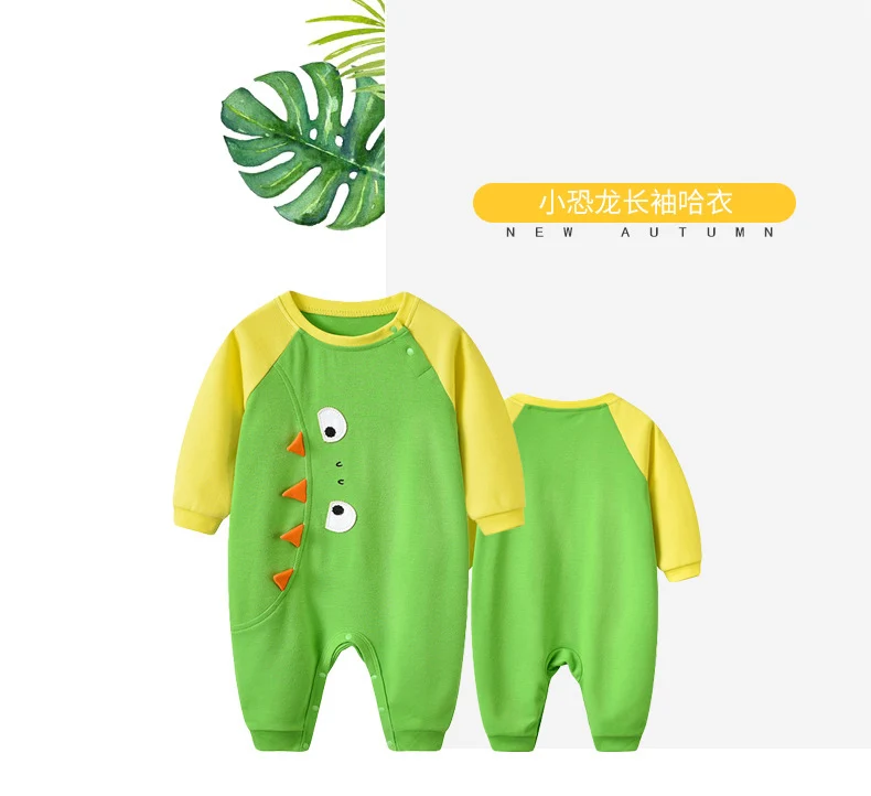 

Infant baby cartoon long Sleeve dinosaur romper jumpsuit aby Boy Rompers Unisex Baby Rompers Cartoon Animal Clothing Set