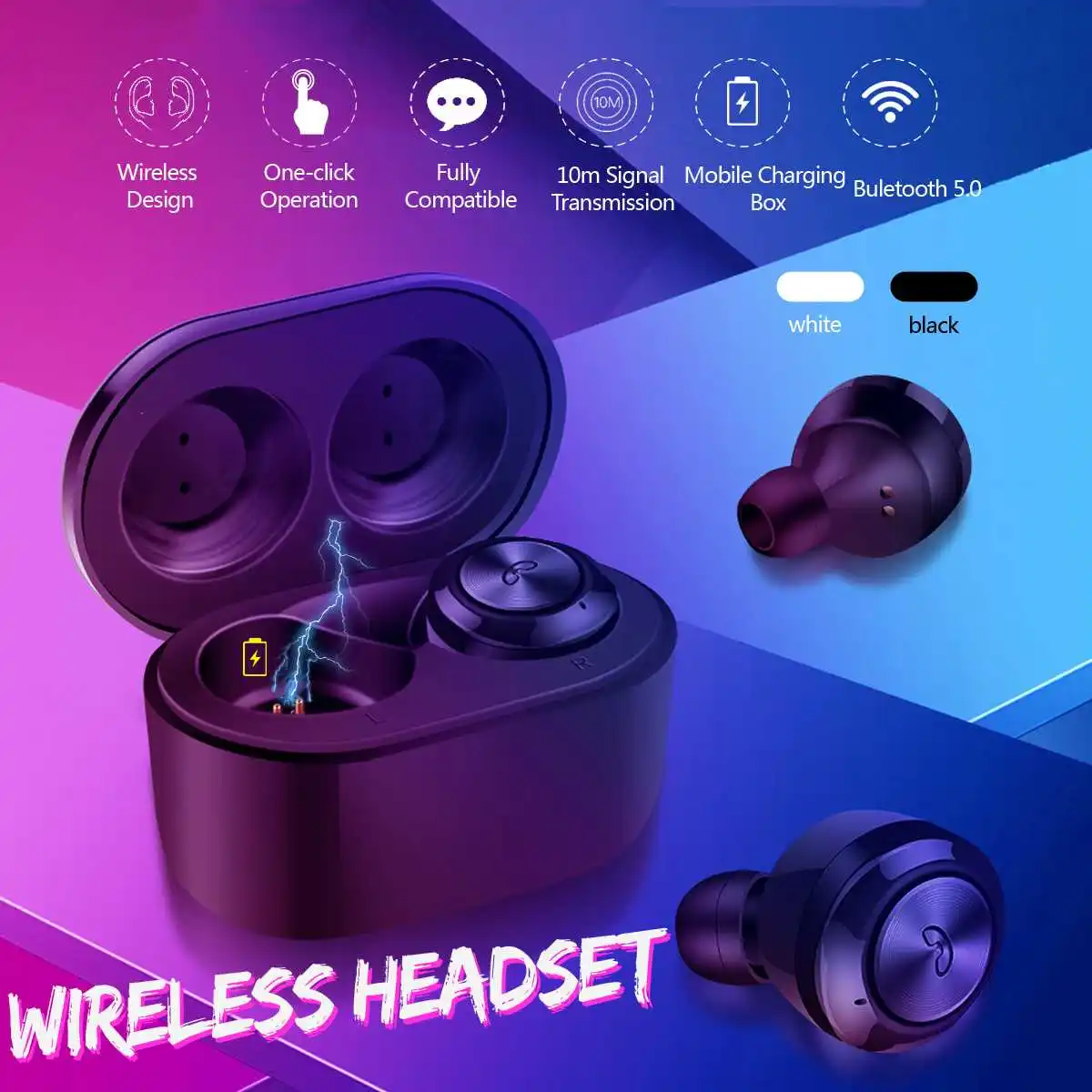 Беспроводные гарнитуры bluetooth 5,0 наушники IPX5 водонепроницаемые наушники-вкладыши спортивные наушники микрофон стерео гарнитуры