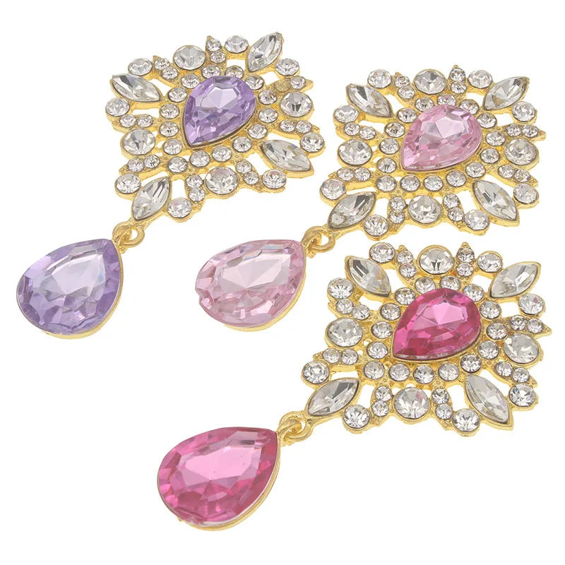 

5pcs/lot 35x65mm Rhinestone Flatback Stones And Crystals Jewelry Sew On Rhinestone Applique With Acrylic For Craft Decoration