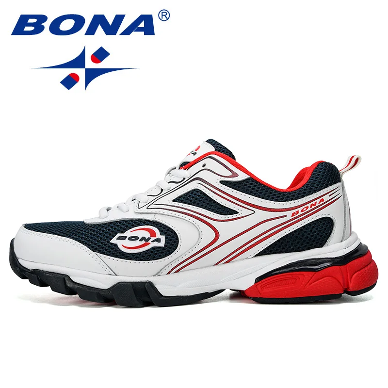 BONA/ Новые Дизайнерские повседневные туфли воздухопроницаемые кроссовки для мужчин, мужские кроссовки на плоской подошве, Уличная обувь для отдыха, Мужская модная обувь на шнуровке