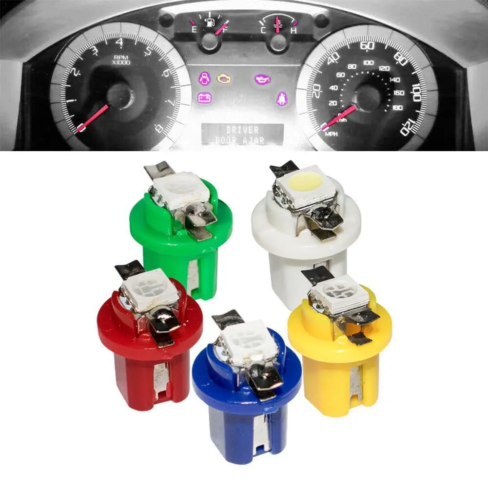 10PCS T5 B8.5D 509T B8.5 Smd Led Lamp Car Gauge Speedo Dash Bulb Auto Dashboard Blue Red Green White Yellow Instrument Light | Автомобили