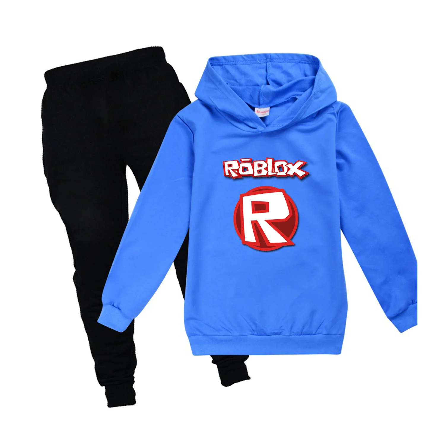 Спортивный костюм ROBLOX для мальчиков и девочек толстовка с капюшоном из чистого