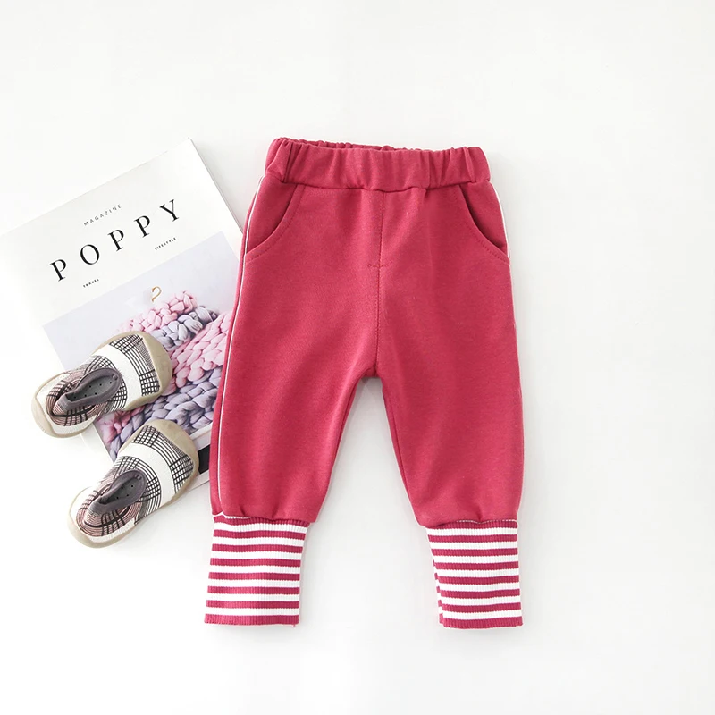 WeLaken/модные детские штаны мягкая хлопковая одежда с эластичной резинкой на талии; Новое поступление; детские леггинсы; детская одежда - Цвет: Фиолетовый