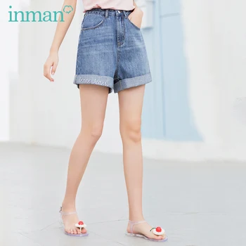 

INMAN 2020 Summer New Arrival Concise Style All-match Vintage Letter Embroidery Loose Shorts