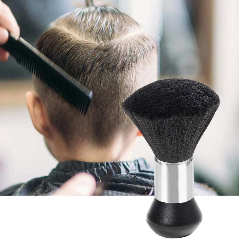 Cepillo de fibra suave para el cuello, brocha de polvo para pelo negro, herramienta práctica de peinado y corte de pelo