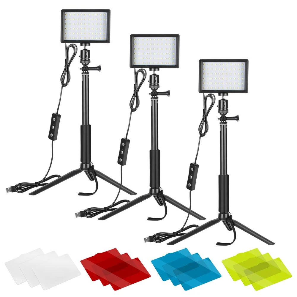 SLOW DOLPHIN Portable Photography Lighting Kit LED 5600K USB 66 LED with Adjustable Tripod Stand/4 Color Filters for Table Top/Product Portrait YouTube Photo Video Studio Shooting(2PACK) SLOW DOLPHIN Portable Photography Lighting Kit LED 5600K USB 66 LED with Adjustable Tripod Stand/4 Color Filters for Table Top/Product Portrait YouTube Photo Video Studio Shooting(2PACK)