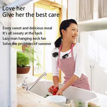 

Portable Fan Hands-free Neck Band Hands-Free Hanging Rechargeable Conditioner/Cooler Fan Air USB For Room Mini Dual Fan K0E8