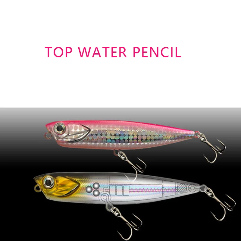 

Freshwater Little Pencil Lure for Top Water Floating Long Casting Bass 10g BKK Hook Fishing Tackle Lure