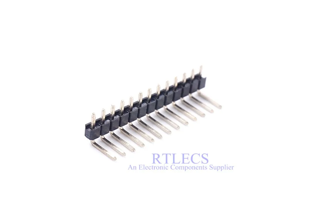 200 шт. PCB разъем для мужчин 2,54 мм 2 3 4 5 6 7 8 9, 10, 12, 14, 15, 16, 20, 24, 26-30 40 Pin однорядные под прямым углом 90 градусов сквозных отверстий