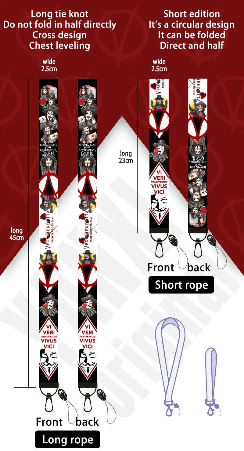 30 шт./лот V для Vendetta Lanyards креативный мобильный телефон висячая веревка для ключевой ремень USB держатель Бейджа DIY Подгонянный шейный ремень D151