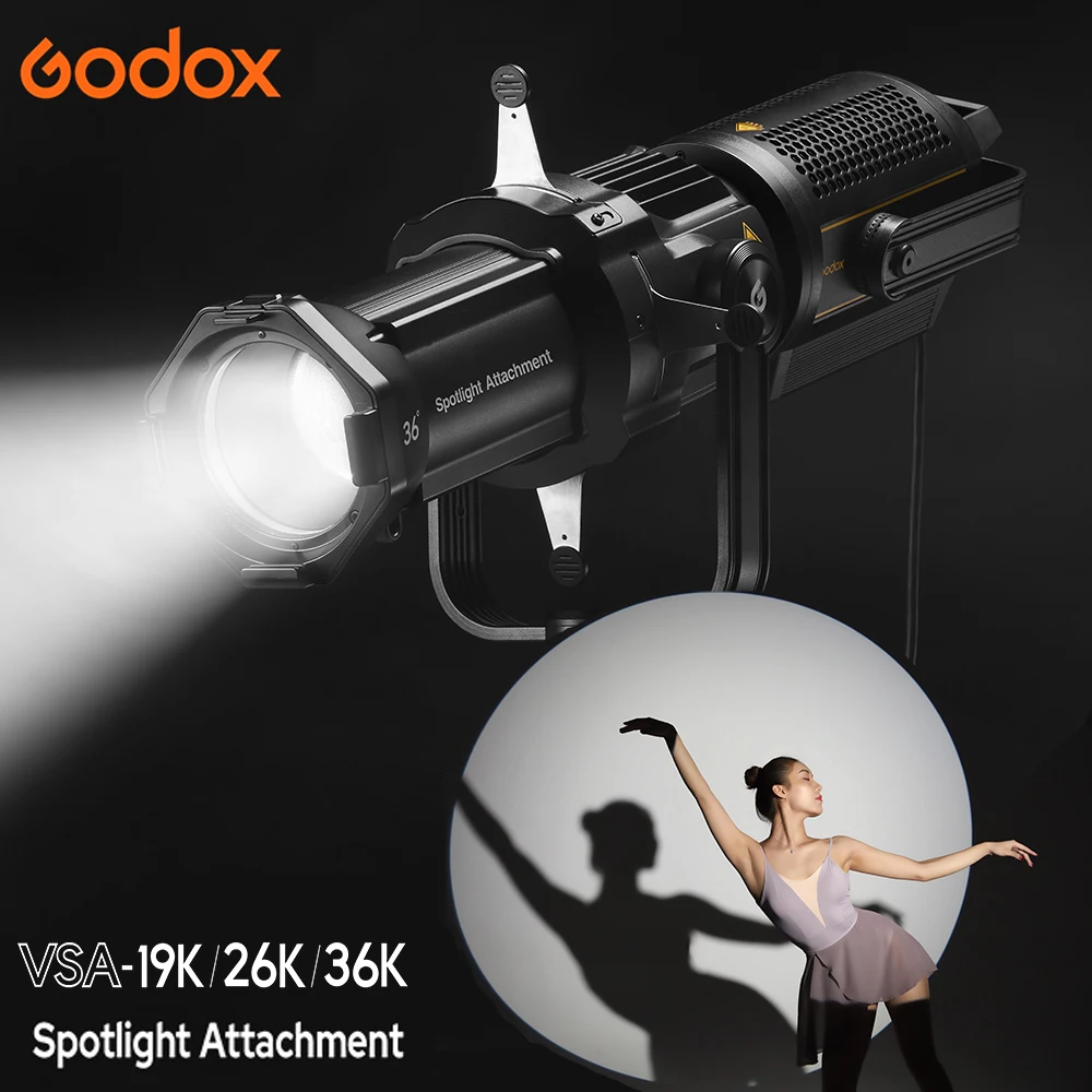 

Godox VSA-19K VSA-26K VSA-36K Spotlight Attachment Optical Condenser Lens Conical Snoot Bowens Mount for LED Video Light