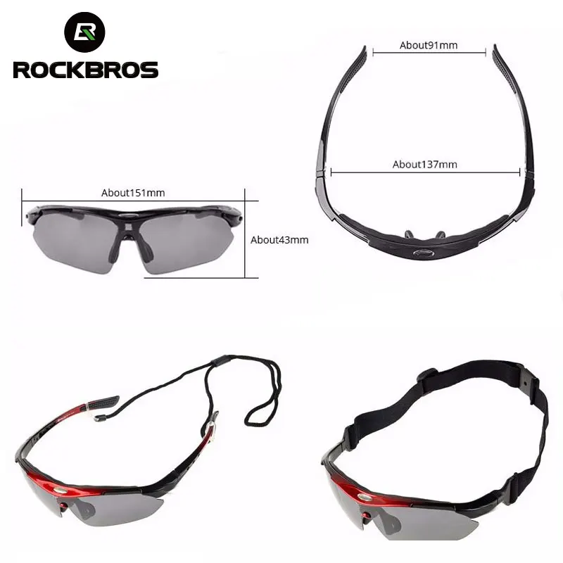 ROCKBROS Cycling Polarized glasses Bike Sunglasses Outdoor Sports Sunglasses MTB PC Goggles Eyewear 5/3 Lens Bicycle Accessory Best Sellers In Accessories