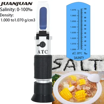 

Salinometer Portable Salinity Meter Salty Refractometer concentration 0-10% Halometer Salt Gauge Salty Brine with ATC for 42%OFF