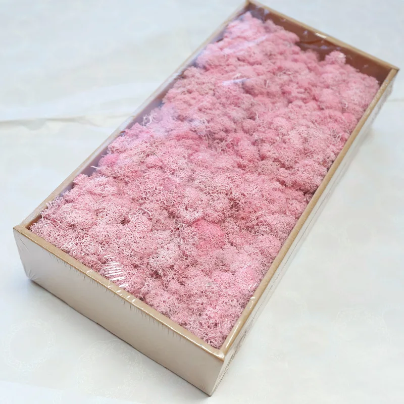 Розовый 200/500G вечной жизни мох искусственные растения натурального мха для стены Пейзаж, свадьбы, Рождества, сад осень красочный настенный Декор - Цвет: Розовый