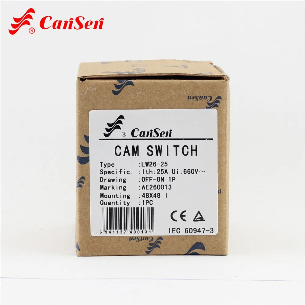 CANSEN LW26-25 Ith 25A поворотный кулачковый переключатель ВЫКЛ-вкл 2 положения 1 полюс 2 Клеммы главный переключатель посылка на продажу