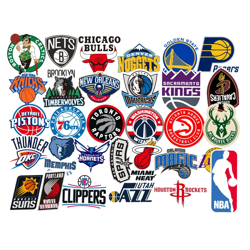 

Basketball team logo Graffiti stickers PVC waterproof stickers Suitcase refrigerator computer decorate DIY scrapbook sticker