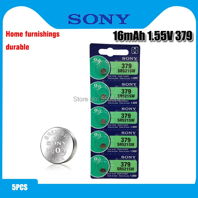 Батарейка для часов Sony SR521SW D379 SR63 V379 AG0 5 шт. сделано в Японии | Электроника