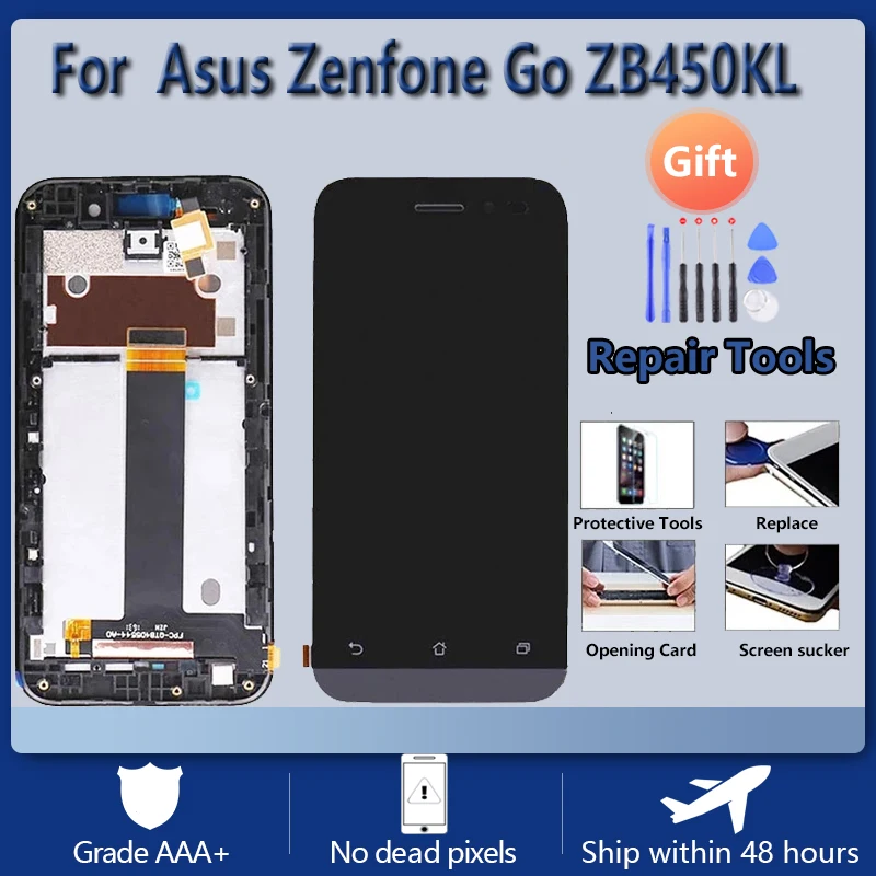 ЖК-экран в сборе с передним сенсорным стеклом для Asus Zenfone Go ZB450KL оригинальный