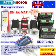 EU free VAT 3 Axis CNC controller Nema23 425Oz-in Dual shaft Stepper Motor+ 256 Microstep Driver CNC Engraving Milling machine free ship from germany act motor 1pc nema23 stepper motor 23hs2442 single shaft 4 lead 425oz in 112mm 4 2a 8mm diameter bipolar