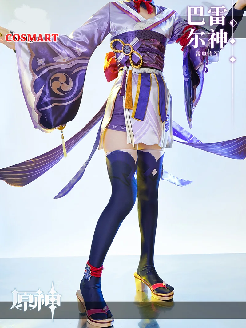 Anime Genshin Impact Raiden Shogun Baal Game Suit Kimono Uniform Dress