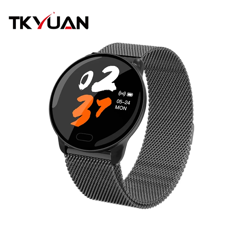 TKYUAN K9 Смарт-часы для женщин и мужчин спортивные фитнес-трекер IP67 Водонепроницаемый пульсометр кровяное давление здоровье сон PK V11 V12 Q9 - Цвет: black metal