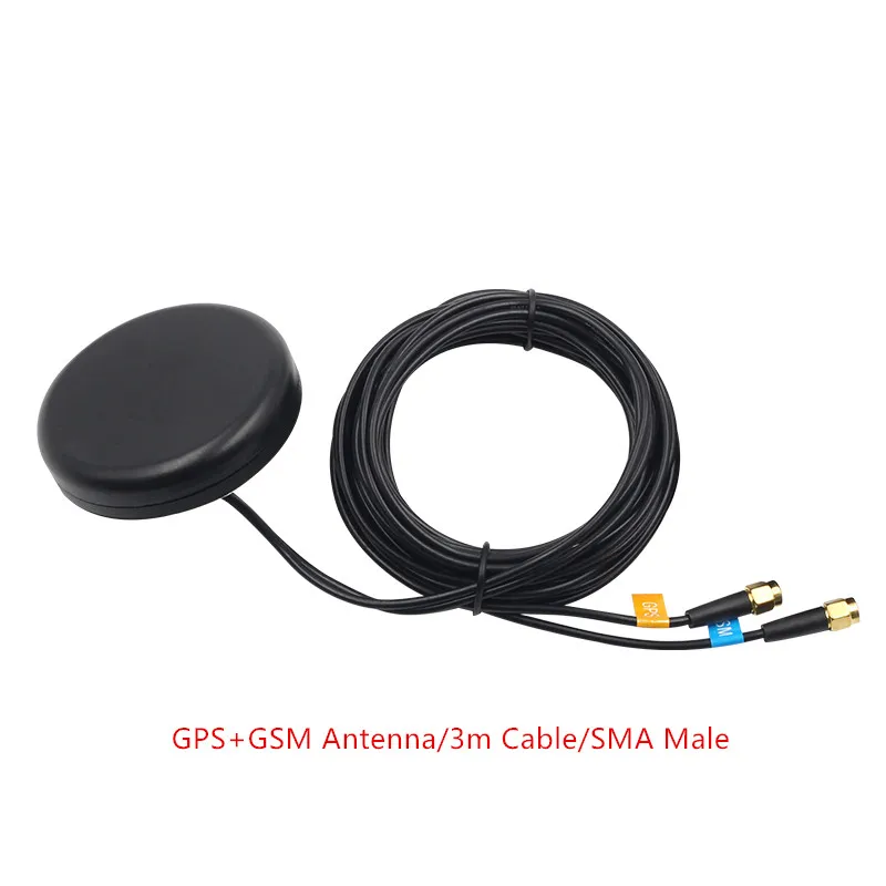 

GPS GSM Combined Antenna Stud Car Navigation Elderly Signal Positioning Tracker Pure Copper 3m Wire Length SMA Male Connector