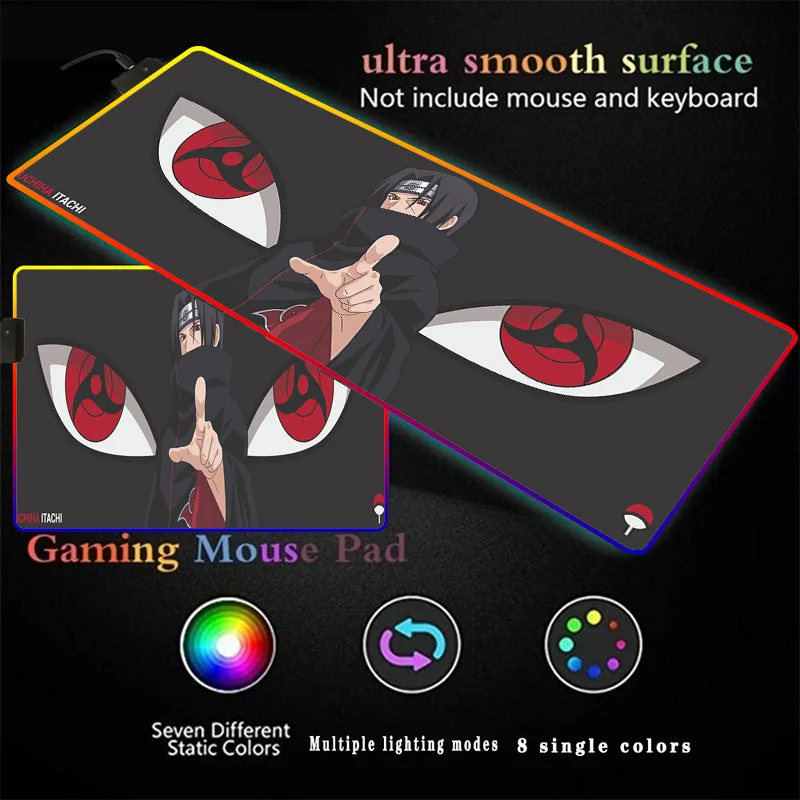 

Naruto Anime Eyes RGB Dragon Super Saiyan Showdown Mouse Pad Keyboard Pad LED Marquee Home Computer PC Pad Notebook Table Mat