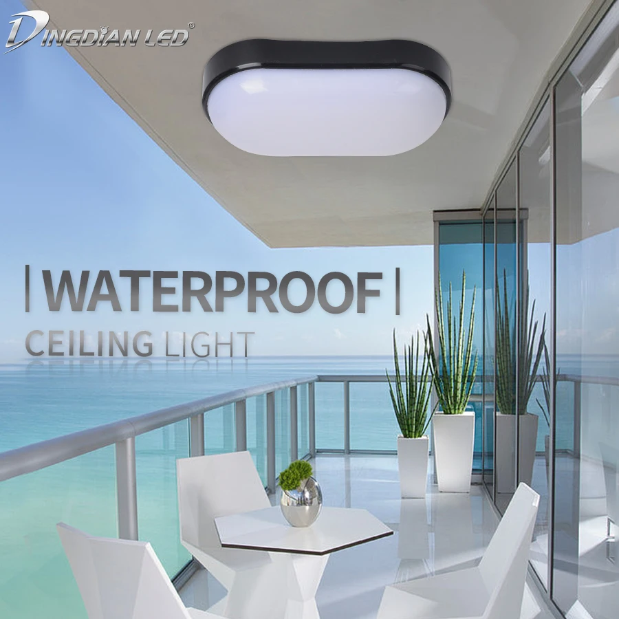 

DINGDIAN LED 100-265V Ceiling Light Waterproof Light Ellipse Shape 16W/20W Surface Mounted Simple Corridor Living Room Lights