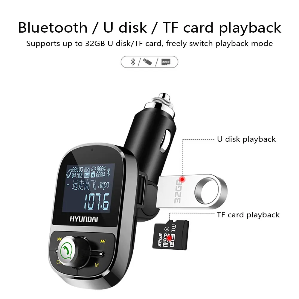 Новинка Автомобильный MP3 плеер Bluetooth громкая связь большой экран дисплей песен Aux