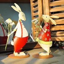 Пасхальные платья на Рождество статуя животного Современная декоративная скульптура для сада подарки для валентинки в помещении для улицы, домашний декор Металлическая статуэтка