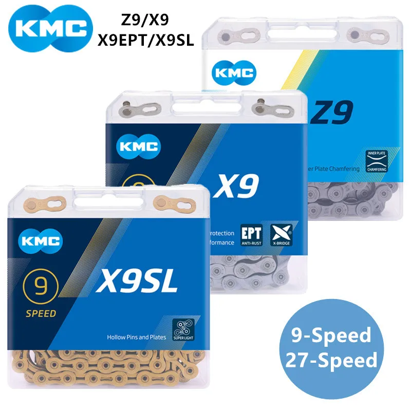 KMC 9/27 скорость горный велосипед дорожный мотоцикл цепи передачи Z9/X9/X9EPT/X9SL