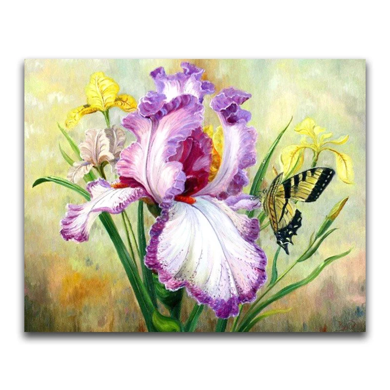 DIY 3D Diamond painting flower Full Round Diamond mosaic iris Full Square Diamond embroidery Cross stitch purple