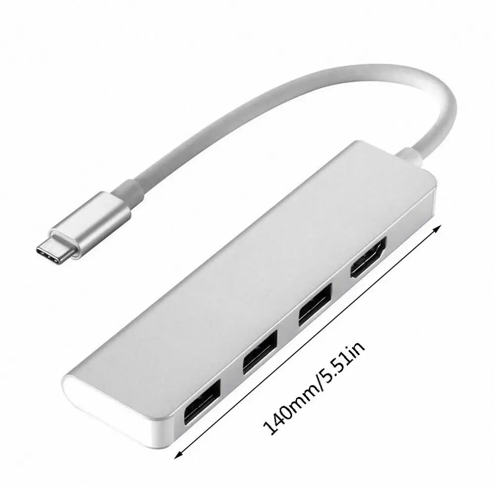 USB 3,1 к HDMI/USB 3,0 3 порта концентратор адаптер тип-c USB-C алюминиевый для MacBook