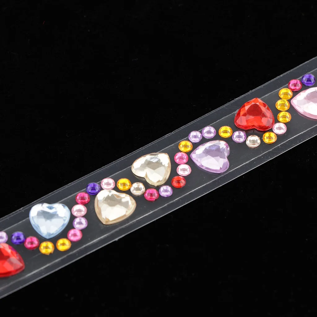2Roll Bling Rhinestone Crystal Sticker Tape Decal Sheet Car Tablet Phone Decors