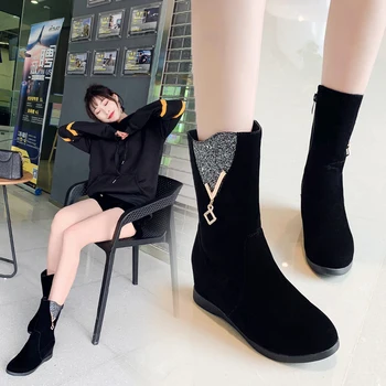 

ins hot women Ankle boots Plus size 22-26.5 cm Increase within ankle boots for women winter boots women all-match Basic booties