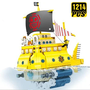 

ONE PIECE Pirates King Sailing Ship Boat Building Blocks Luffy Polar Diving Battleship Birthday Gifts Kids Toys