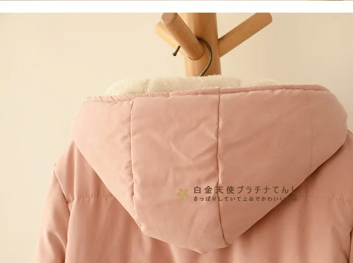 

Japanese-style Hipster Autumn And Winter Short Coat Female Artistic Long Sleeve Hooded Solid Color Warm Versatile Students Cotto