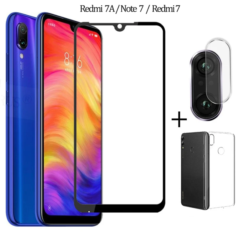 3 в 1 чехол Камера стекло для Redmi 7A Note 7 Glass линза на редми а нот redmi7 a 7а ноут