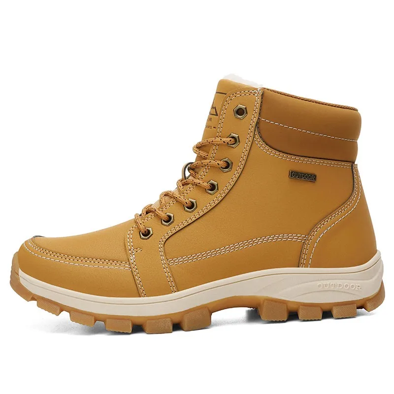 GOMNEAR зимние походные ботинки Мужские дышащие уличные походные ботинки водонепроницаемые кожаные ботинки альпинистские резиновые охотничьи ботинки кроссовки - Цвет: Yellow
