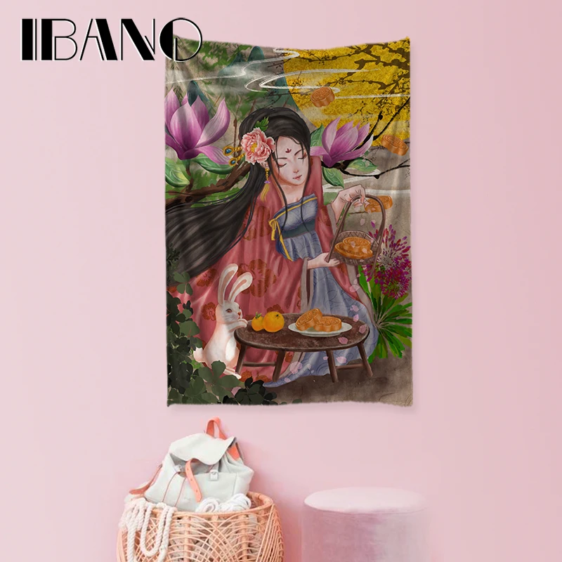 IBANO, Китайская классическая красота, гобелен, искусство, Настенное подвесное одеяло, домашнее украшение для бара, кофейни, кухни, гостиной