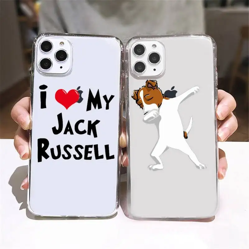 

Cute Animal Jack Russell Terrier Dog Phone Case Transparent soft For iphone 5 5s 5c se 6 6s 7 8 11 12 plus mini x xs xr pro max