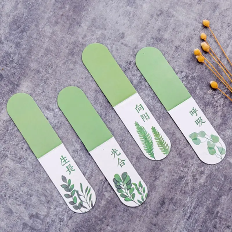 4 шт./компл. магнитный блокнот с зеленым растением маркеры для книг канцелярские