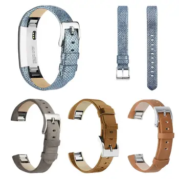 

Adjustable Genuine Leather Replacement Watch Band Wrist Strap for Fitbit Alta HR